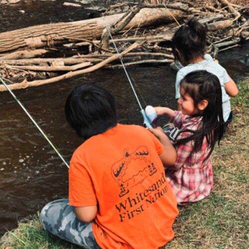 Children fishing