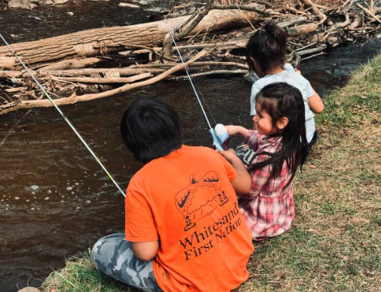 Children fishing