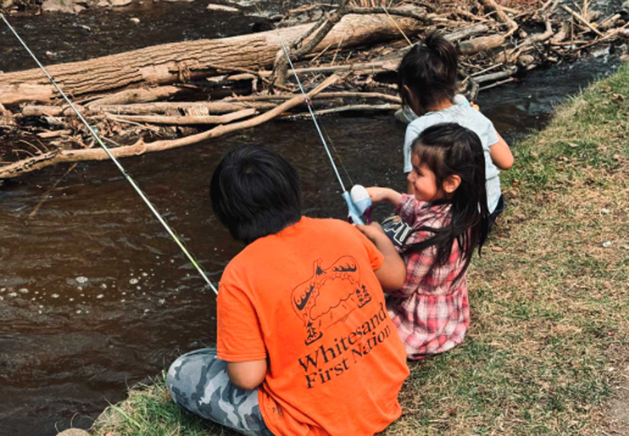 Children fishing